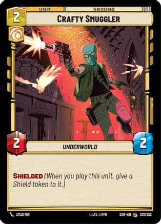 Crafty Smuggler — Spark of Rebellion Star Wars: Unlimited card by Amad Mir
