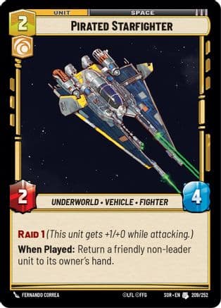 Pirated Starfighter — Spark of Rebellion Star Wars: Unlimited card by Fernando Correa