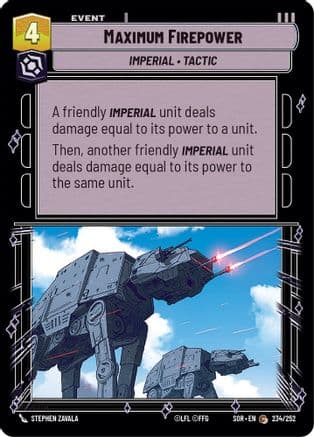 Maximum Firepower — Spark of Rebellion Star Wars: Unlimited card by Stephen Zavala