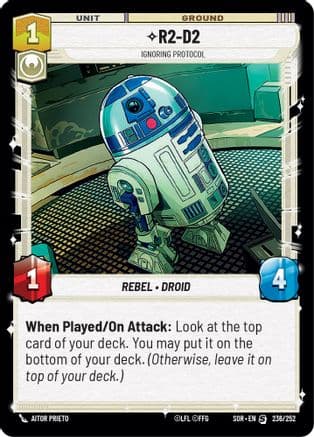 R2-D2 - Ignoring Protocol — Spark of Rebellion Star Wars: Unlimited card by Aitor Prieto