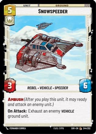 Snowspeeder — Spark of Rebellion Star Wars: Unlimited card by Fernando Correa