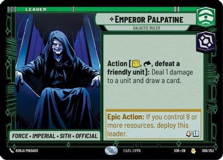 Emperor Palpatine - Galactic Ruler — Spark of Rebellion Star Wars: Unlimited card by Borja Pindado