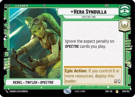 Hera Syndulla - Spectre Two — Spark of Rebellion Star Wars: Unlimited card by Sandra Chlewińska