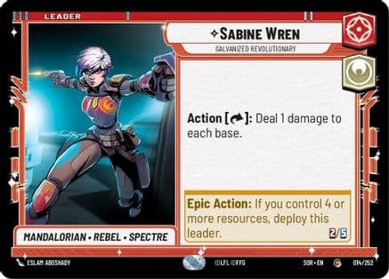 Sabine Wren - Galvanized Revolutionary — Spark of Rebellion Star Wars: Unlimited card by Eslam AboShady