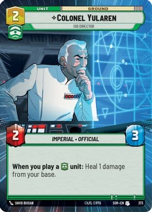 Colonel Yularen - ISB Director (Hyperspace) — Spark of Rebellion Star Wars: Unlimited card by David Buisan