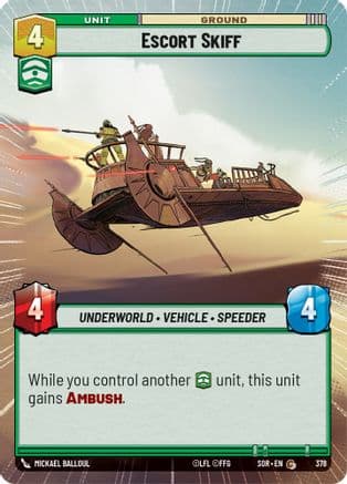 Escort Skiff (Hyperspace) — Spark of Rebellion Star Wars: Unlimited card by Michael Dalton