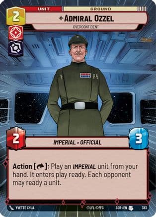 Admiral Ozzel - Overconfident (Hyperspace) — Spark of Rebellion Star Wars: Unlimited card by Yvette Chua