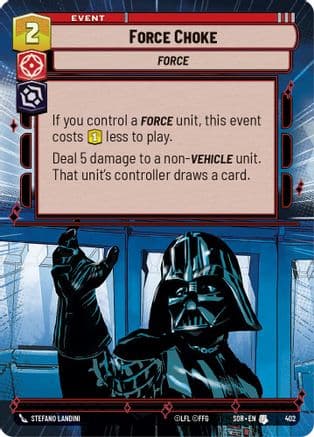 Force Choke (Hyperspace) — Spark of Rebellion Star Wars: Unlimited card by Stefano Landini