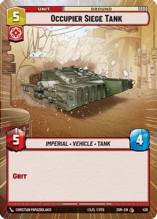 Occupier Siege Tank (Hyperspace) — Spark of Rebellion Star Wars: Unlimited card by Christian Papazoglakis