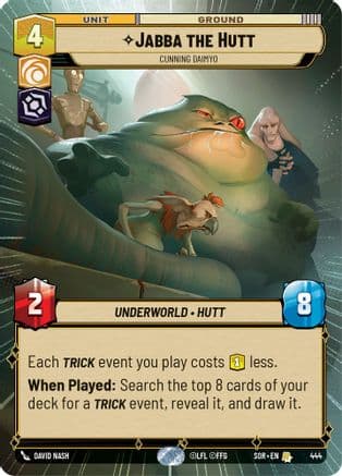 Jabba the Hutt - Cunning Daimyo (Hyperspace) — Spark of Rebellion Star Wars: Unlimited card by David Buisan