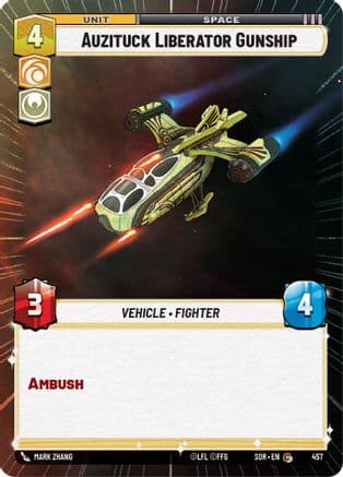Auzituck Liberator Gunship (Hyperspace) — Spark of Rebellion Star Wars: Unlimited card by Mark Zhang