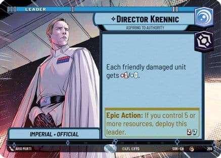 Director Krennic - Aspiring to Authority (Hyperspace) — Spark of Rebellion Star Wars: Unlimited card by Ario Murti