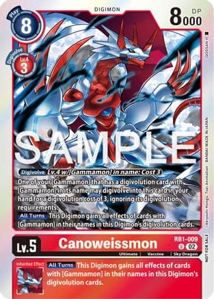 Canoweissmon (Event Pack 6) — Resurgence Booster Digimon Card Game card by Akiyoshi Hongo, Toei Animation, BANDAI MADE IN JAPAN