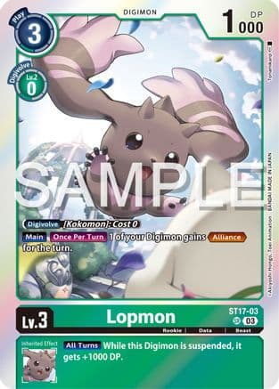 Lopmon — Starter Deck 17: Double Typhoon Advanced Deck Set Digimon Card Game card by Tomonari