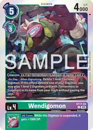 Wendigomon — Starter Deck 17: Double Typhoon Advanced Deck Set Digimon Card Game card by Akiyoshi Honga, Toei Animation