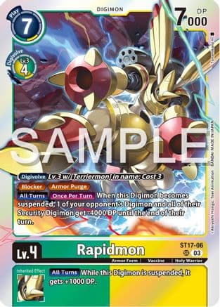 Rapidmon - ST17-06 — Starter Deck 17: Double Typhoon Advanced Deck Set Digimon Card Game card by Akiyoshi Hongō, Toei Animation