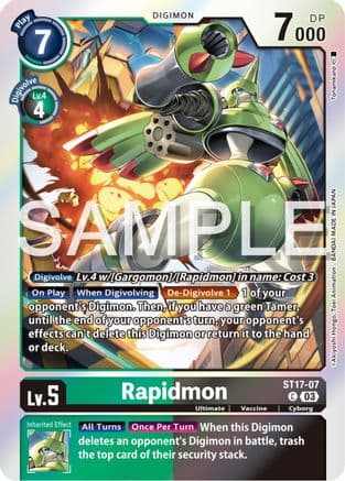 Rapidmon - ST17-07 — Starter Deck 17: Double Typhoon Advanced Deck Set Digimon Card Game card by Akiyoshi Honga, Toei Animation