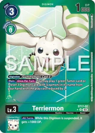 Terriermon (Advanced Deck Set Double Typhoon Secret Pack) — Starter Deck 17: Double Typhoon Advanced Deck Set