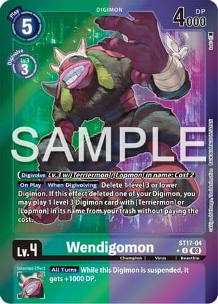 Wendigomon (Advanced Deck Set Double Typhoon Secret Pack) — Starter Deck 17: Double Typhoon Advanced Deck Set Digimon Card Game card by Atsushi Oshino