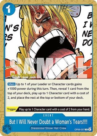But I Will Never Doubt a Woman's Tears!!!! — Wings of the Captain Pre-Release Cards