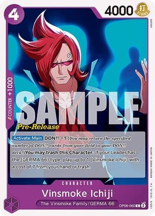 Vinsmoke Ichiji (060) — Wings of the Captain Pre-Release Cards One Piece Card Game card by UGUME