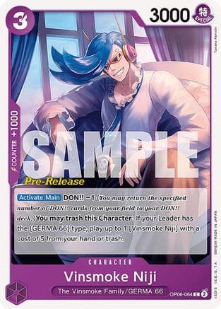 Vinsmoke Niji (064) — Wings of the Captain Pre-Release Cards