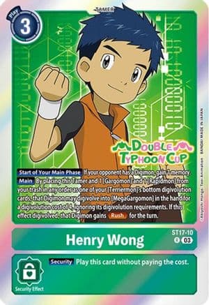 Henry Wong — Starter Deck 17: Double Typhoon Advanced Deck Set Pre-Release Cards Digimon Card Game card by Akiyoshi Hongo, Toei Animation