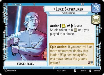 Luke Skywalker - Faithful Friend — Prerelease Promos Star Wars: Unlimited card by David Buisan