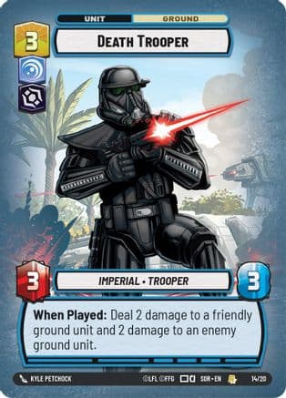 Death Trooper — Spark of Rebellion: Weekly Play Promos Star Wars: Unlimited card by Kyle Petchock