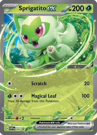 Sprigatito ex - 087 — SV: Scarlet & Violet Promo Cards Pokémon TCG card by takuyoa