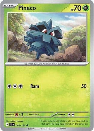 Pineco — SV05: Temporal Forces Pokémon TCG card by Midori Harada