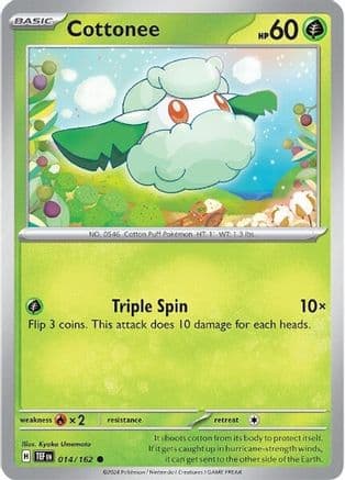 Cottonee — SV05: Temporal Forces Pokémon TCG card by Kyoko Umemoto