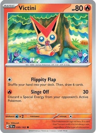 Victini — SV05: Temporal Forces Pokémon TCG card by Saya Tsuruta