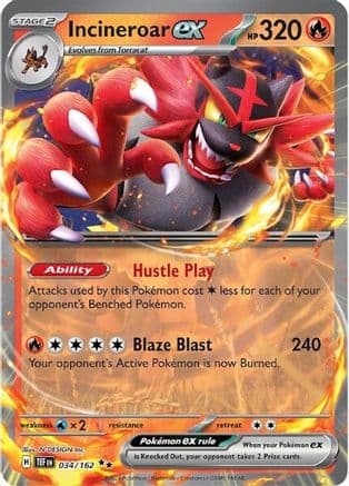 Incineroar ex - 034/162 — SV05: Temporal Forces Pokémon TCG card by N-DESIGN Inc.