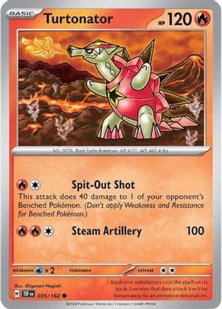 Turtonator — SV05: Temporal Forces Pokémon TCG card by Shigenori Negishi