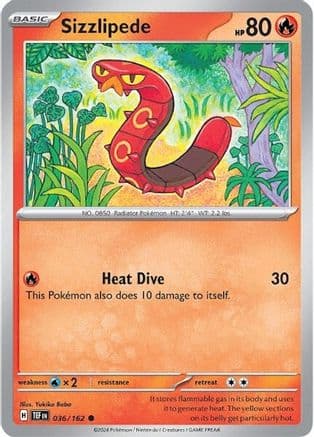 Sizzlipede — SV05: Temporal Forces Pokémon TCG card by Yukiko Baba
