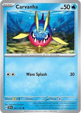Carvanha — SV05: Temporal Forces Pokémon TCG card by Souichirou Gunjima