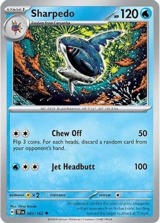 Sharpedo — SV05: Temporal Forces Pokémon TCG card by Shinji Kanda