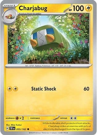 Charjabug - 055/162 — SV05: Temporal Forces Pokémon TCG card by Misa Tsutsui