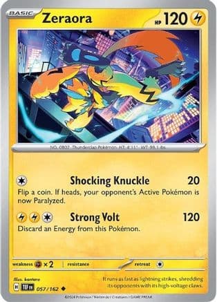 Zeraora — SV05: Temporal Forces Pokémon TCG card by kantaro