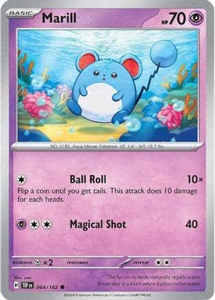 Marill — SV05: Temporal Forces Pokémon TCG card by yuu