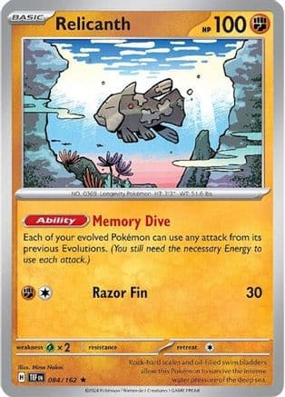 Relicanth - 084/162 — SV05: Temporal Forces Pokémon TCG card by Mina Nakai