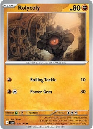 Rolycoly — SV05: Temporal Forces Pokémon TCG card by Aya Kusube