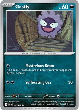Gastly - 102/162 — SV05: Temporal Forces Pokémon TCG card by Fujimoto Gold