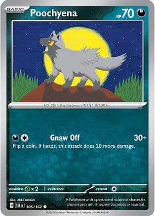 Poochyena — SV05: Temporal Forces Pokémon TCG card by Miki Tanaka