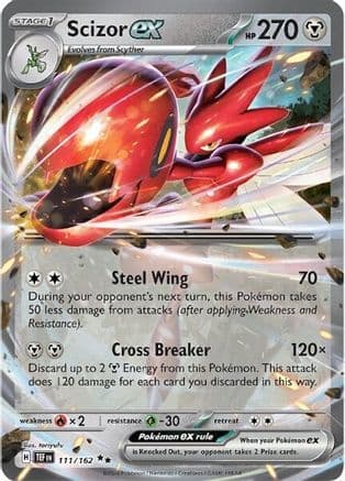 Scizor ex - 111/162 — SV05: Temporal Forces Pokémon TCG card by toriyufu