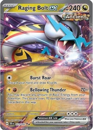 Raging Bolt ex - 123/162 — SV05: Temporal Forces Pokémon TCG card by aky CG Works