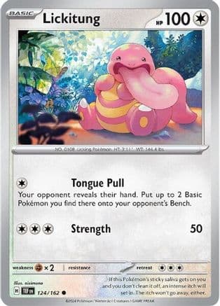 Lickitung - 124/162 — SV05: Temporal Forces Pokémon TCG card by nisimono