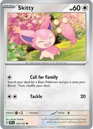 Skitty — SV05: Temporal Forces Pokémon TCG card by Atsuko Nishida