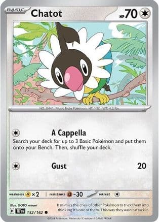 Chatot - 132/162 — SV05: Temporal Forces Pokémon TCG card by GOTO minori